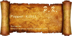 Popper Kitti névjegykártya